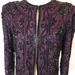 Scala Purple and Black Beaded jacket